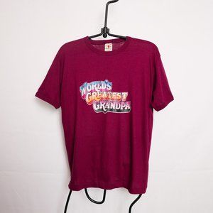 Vintage 1980s 'World's Greatest Grandpa' Ringer Tee, size L
